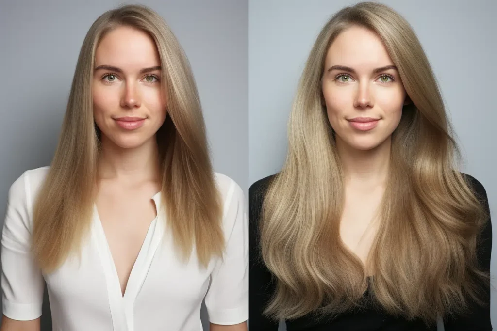 woman with a before and after