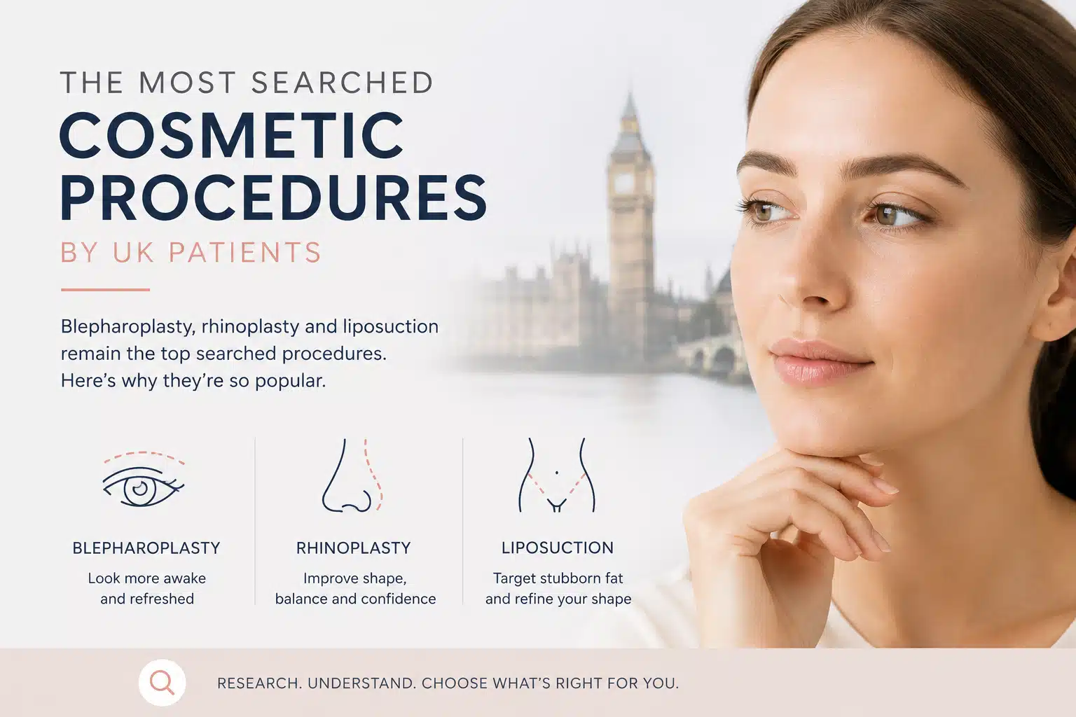 Blepharoplasty, Rhinoplasty & Lipo: The Most Searched Procedures by UK Patients
